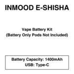 Inmood E-Shisha - Vape Battery Kit - 1400mAh (Battery only pods not included)