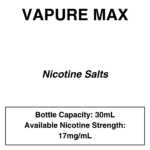 Vapure Max - Nicotine Salts - 30mL
