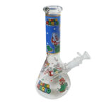 Waterpipe - Clear Glass with Super Mario Print  - H25cm - Image 3