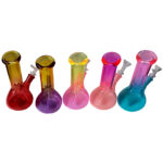 Waterpipe - Small Mixed Multicolour Glass with Beaker Base - H20cm