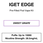 IGET - Edge Closed Pod Vape - Replacement Kits - 15000 Puffs - 28.5mg/ml Nicotine - Image 7