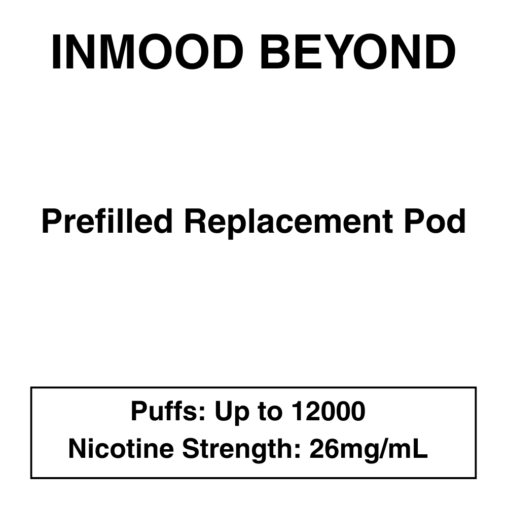 1-28.png Inmood Beyond Closed Pod Vape - Replacement Pods - up to 12000 Puffs - 26mg/ml Nicotine - Image 1